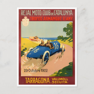 1922 Tarragona Grand Prix Veteranenrennen Postkarte