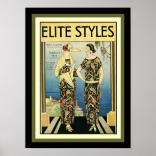 1923 Elite Styles Art Déco Mode Imprimer 12 x 16