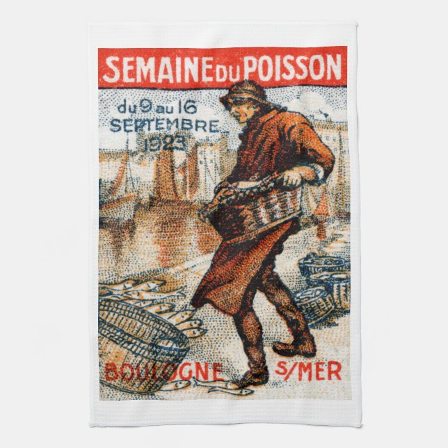 1923 Meeresfrüchtefest Geschirrtuch (Vertikal)