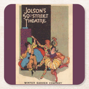 1923 Theaterkorrektur für Al Jolson Rechteckiger Pappuntersetzer