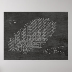 1924 Flugzeug-Zug-Patent Kunst Zeichnung Druck Poster