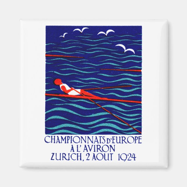 1924 Zürich-Ruderposter Magnet (Vorne)