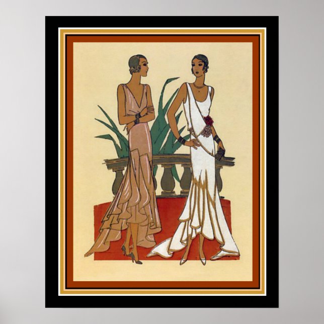 1925 Art Deco Fashion Print 16 x 20 Poster (Vorne)