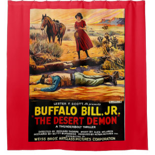 1925 Buffalo Bill, Jr. - Wüstendemon-Filmplakat Duschvorhang