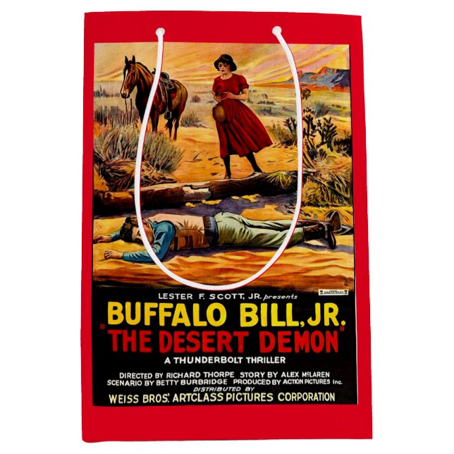 1925 Buffalo Bill, Jr. - Wüstendemon-Filmplakat Mittlere Geschenktüte (Vorderseite)