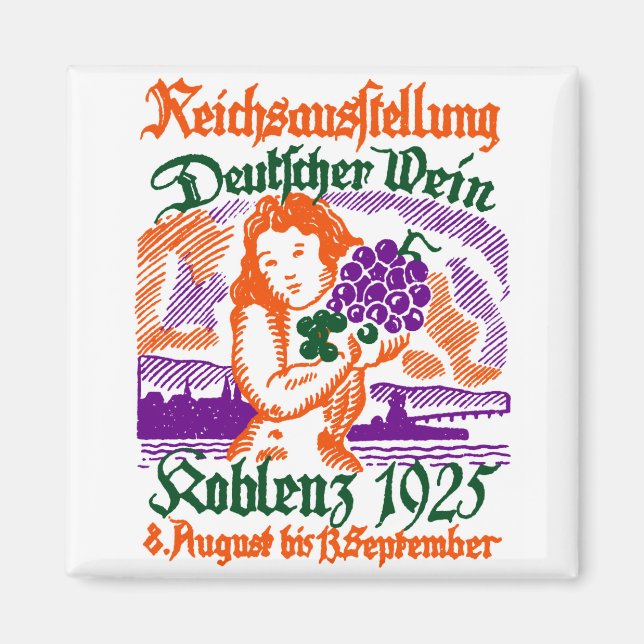 1925 Deutsches Weinfestival Magnet (Vorne)