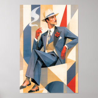 1925 Eleganter Mann Poster
