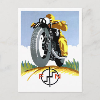 1925 FN Motorcycle Advertising Poster Postkarte