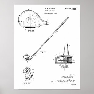 1925 Golf Club Patent Kunst Zeichnung Druck Poster