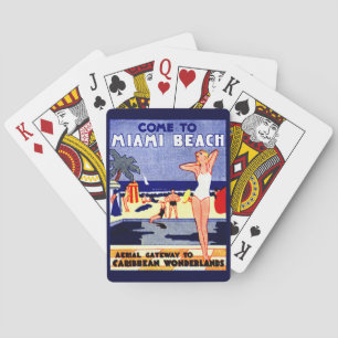 1925 Miami Beach Travel Poster Spielkarten