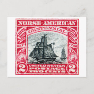 1925 Norwegisch-Amerikanische Briefmarke Postkarte