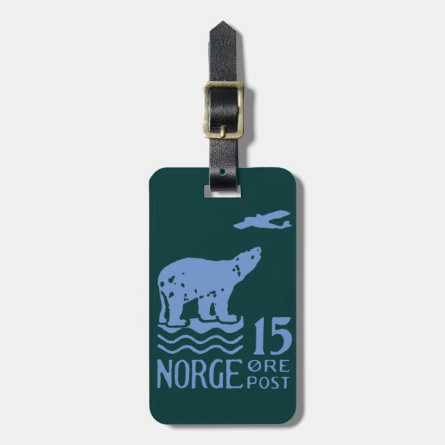 1925 Norwegischer Eisbär Gepäckanhänger (Vorderseite vertikal)