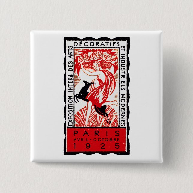 1925 Paris Art Deco Plakat Button (Vorderseite)