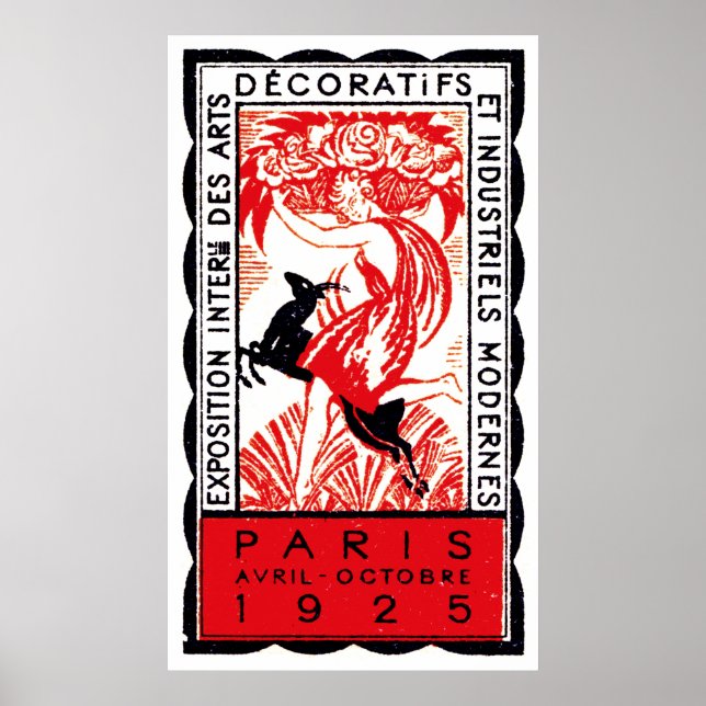 1925 Paris Art-Deco-Poster Poster (Vorne)