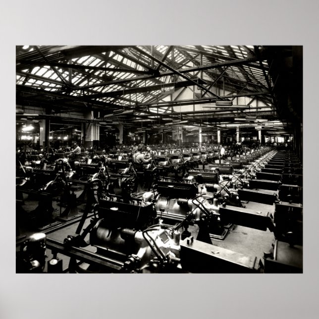 1925 Prüfung von Automobilmotoren Poster (Vorne)