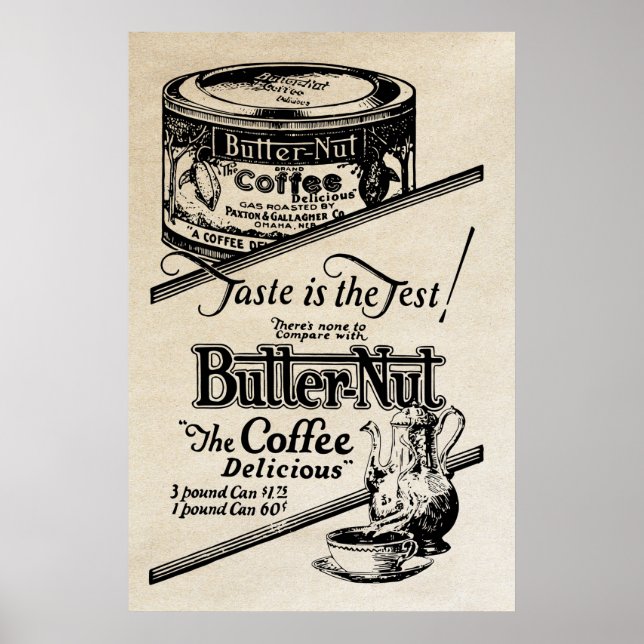 1925 Vintage Kaffeewerbung Poster (Vorne)