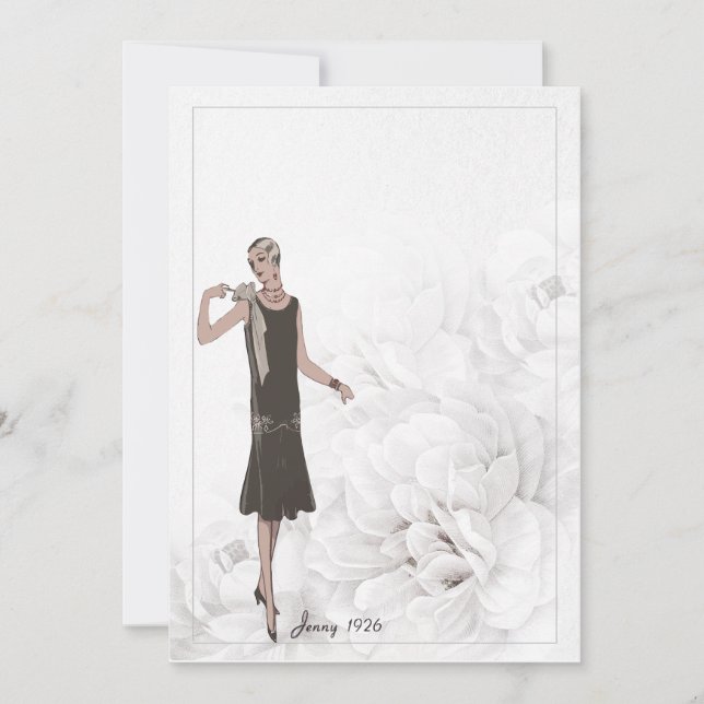 1926 Anpassbare Vintage Mode-Stationery Dankeskarte (Vorderseite)