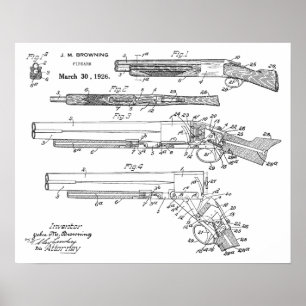 1926 die Schrotflinte-Patent-Kunst brünierend, die Poster