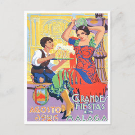 1926 Malaga Spanien Jahrgang Reise Postkarte