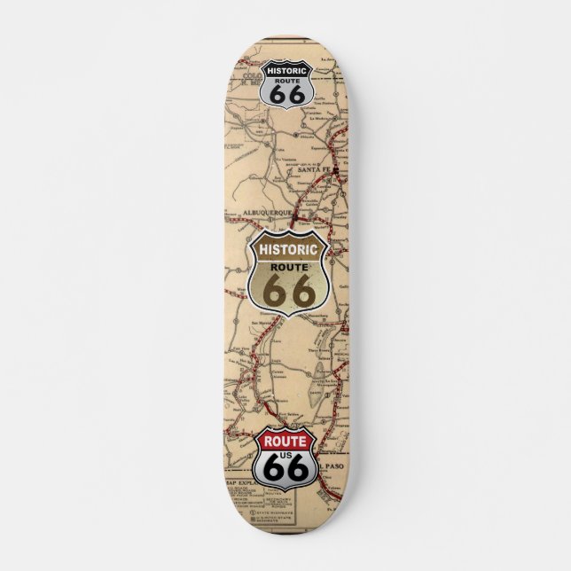 1926 New Mexico Map of Historic Route 66 Skateboard (Vorne)