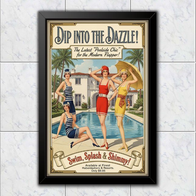 1926 Vintage Poolside Chic Bademodewerbung Poster (Von Creator hochgeladen)