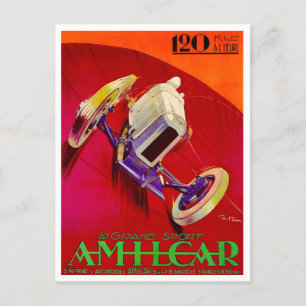 1927 Amilcar Oldtimer-Rennsportwerbung Postkarte