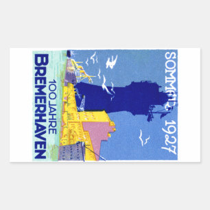 1927 Bremerhaven Deutschland Rechteckiger Aufkleber