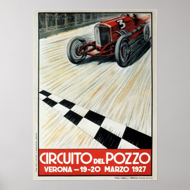 1927 Circuito del Pozzo Verona Auto Race Poster (Vorne)