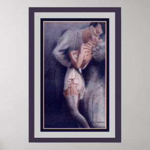 1927 Lorenzi, couple de baisers Art déco