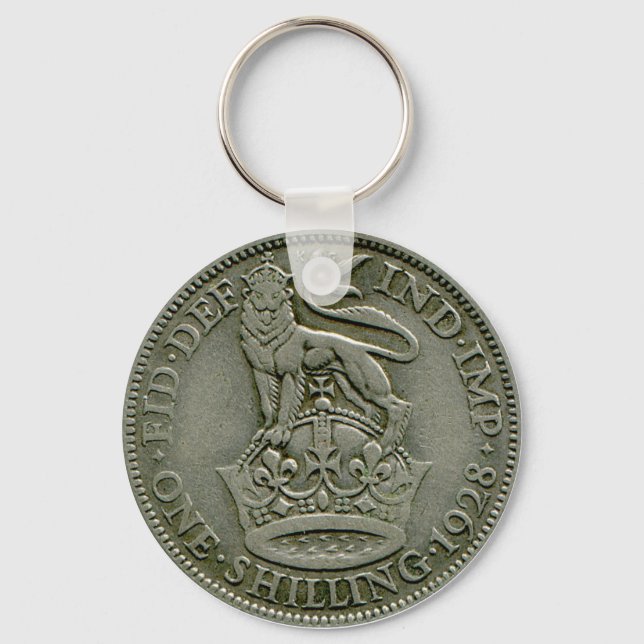 1928 Britischer Shilling-Schlüsselring Schlüsselanhänger (Vorderseite)