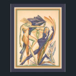1929 Art Deco Modern Dance Print Poster<br><div class="desc">Unique, Art Deco print ad for 1929 Modern Ballroom dance.</div>