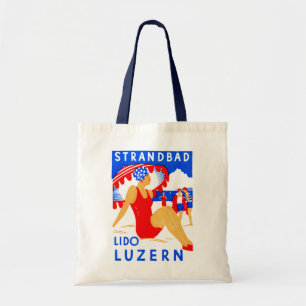 1929 Art Deco Strandbad Lido Luzern Tragetasche