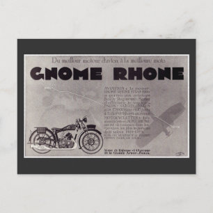 1929 Französische Motorrad-Werbung, Paris Saigon Postkarte