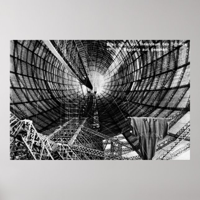 1929 Graf Zeppelin Luftschiff LZ 127 Interieur-Pos Poster (Vorne)
