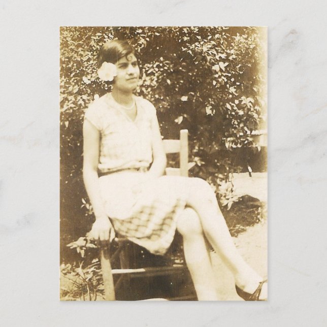 1929 MÄDCHEN MIT BLUME #58 POSTKARTE (Vorderseite)