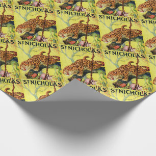 1929 Zeitschrift St. Nicholas Titelblatt Leoparden Geschenkpapier