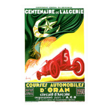 1930 Algerian Grand Prix Ad Poster