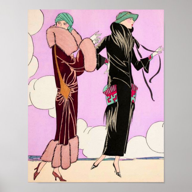 1930 Art Deco Poichoir Ladys Fashion Poster (Vorne)