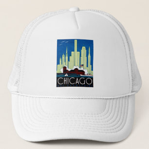 1930 Besuchs-Chicago-Plakat Truckerkappe