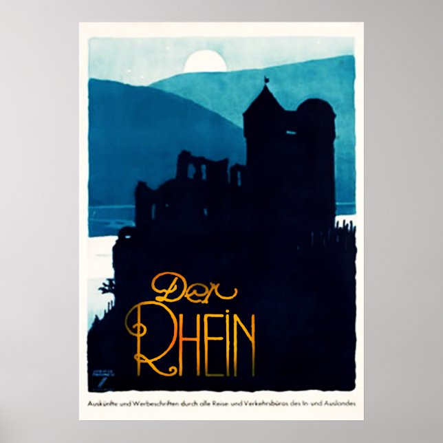 1930 Der Rhein Deutschland Reiseplakat Poster (Vorne)