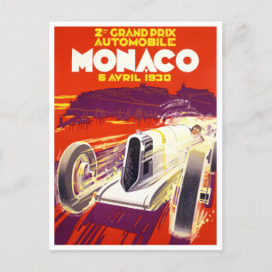 1930 Monaco Grand Prix Oldtimer-Rennsport-Postkart Postkarte