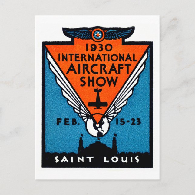 1930 St. Louis Air Show Postkarte (Vorderseite)