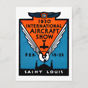 1930 St. Louis Flugschau Postkarte
