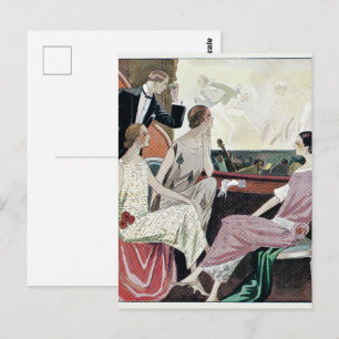 1930 Vintage Frauen in Abendkleidern Postkarte