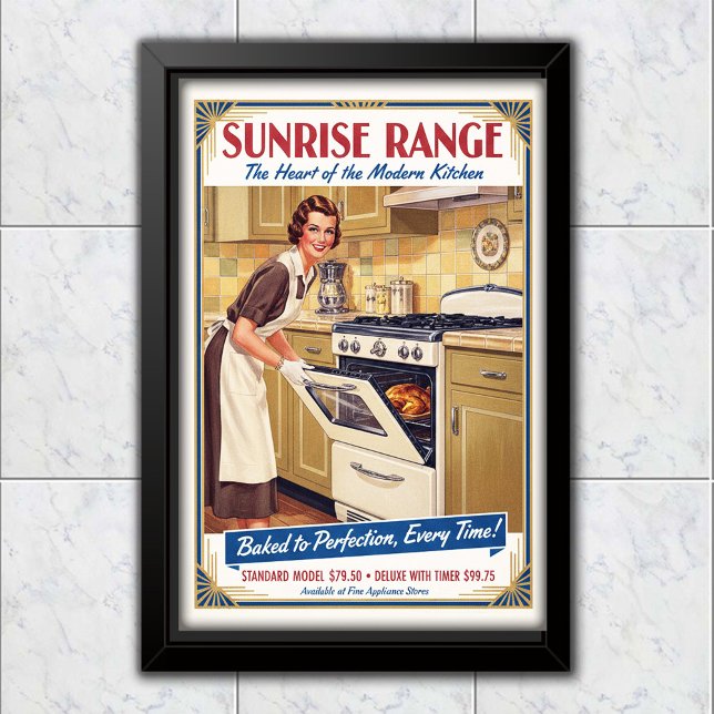 1930 Vintage Sunrise Range Oven Advertising Poster (Von Creator hochgeladen)