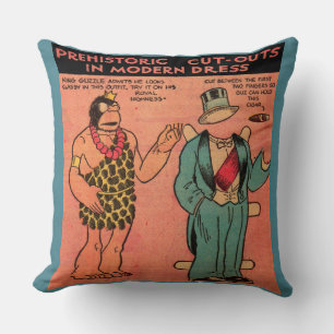1930er Comic Höhle Mann Papierpuppe King Guzzle Kissen
