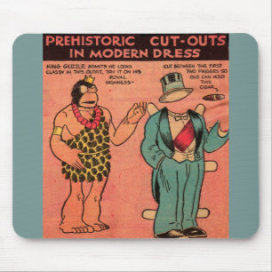 1930er Comic Höhle Mann Papierpuppe King Guzzle Mousepad