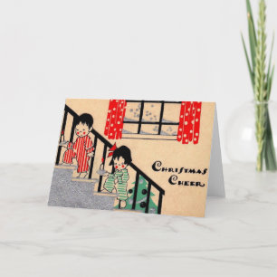 1930er Deko Weihnachtsmann Karte