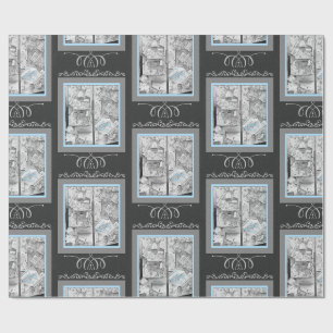 1930er Geschenke für Baby Store Window Black Blue Geschenkpapier