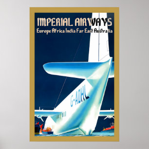 1930er Imperial Airways - Europa nach Australien Poster